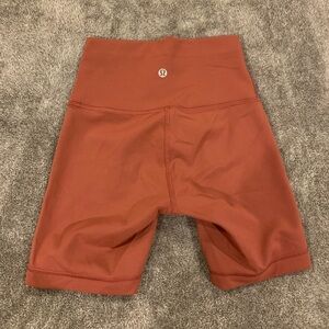 Lululemon Women’s Align High Rise Short 6” (biker shorts)- burnt orange- size 0